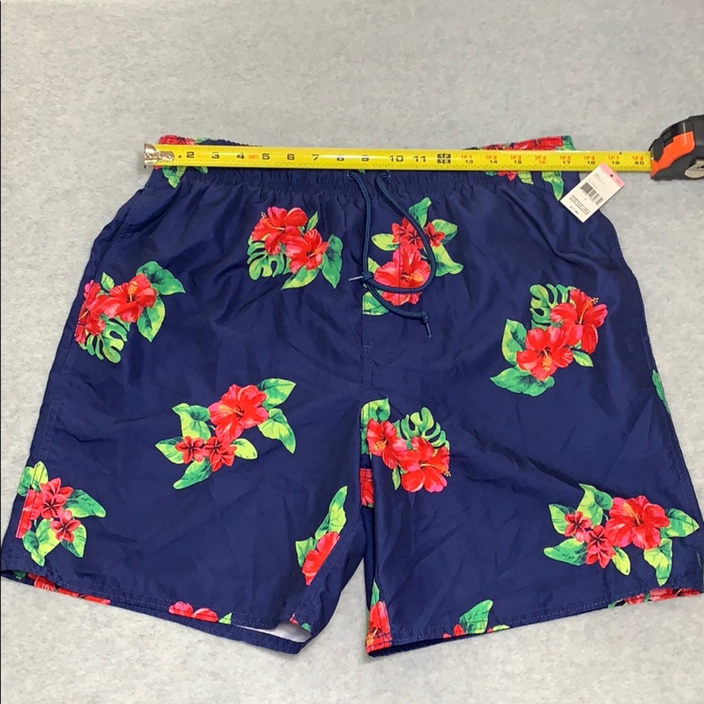 Men’s Hibiscus Swim Trunks Estate Blue - Picture 8 of 10